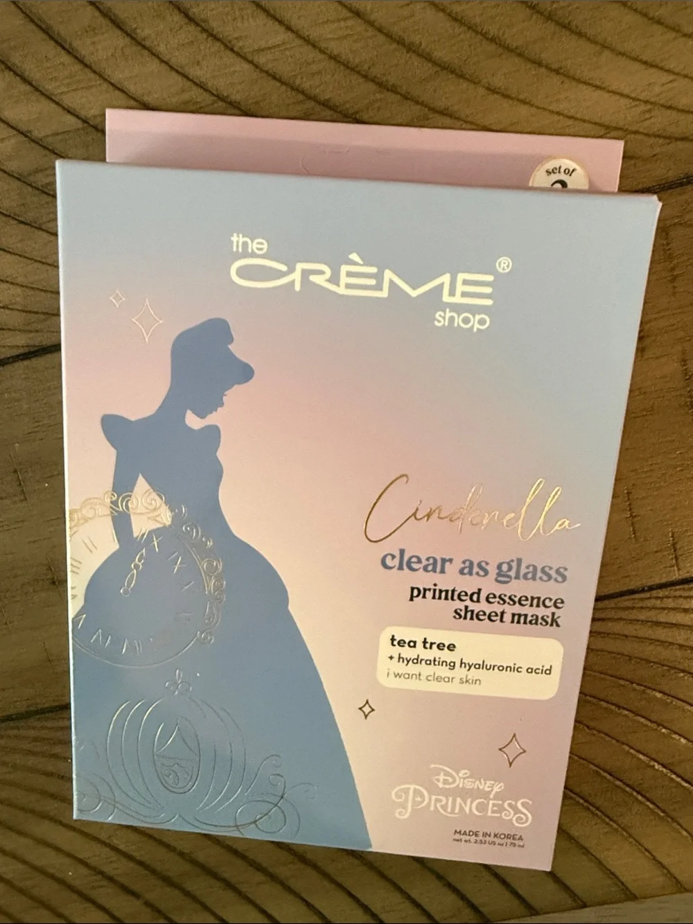 5/$25 The crème shop Cinderella face  mask 3- masks in box